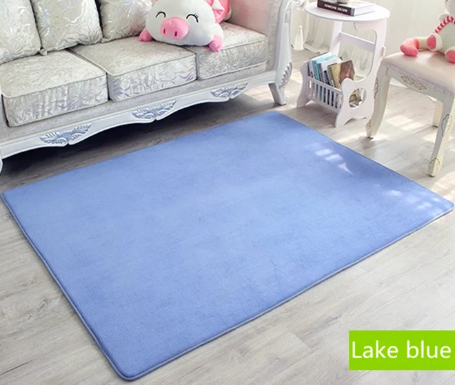 2 Lake blue Коралловый бархатный ковер, мягкий толстый Впитывающий Коврик с эффектом памяти для спальни, кухни, большой коврик, Противоскользящий коврик для ванной комнаты, детский игровой коврик - Цвет: 2 Lake blue