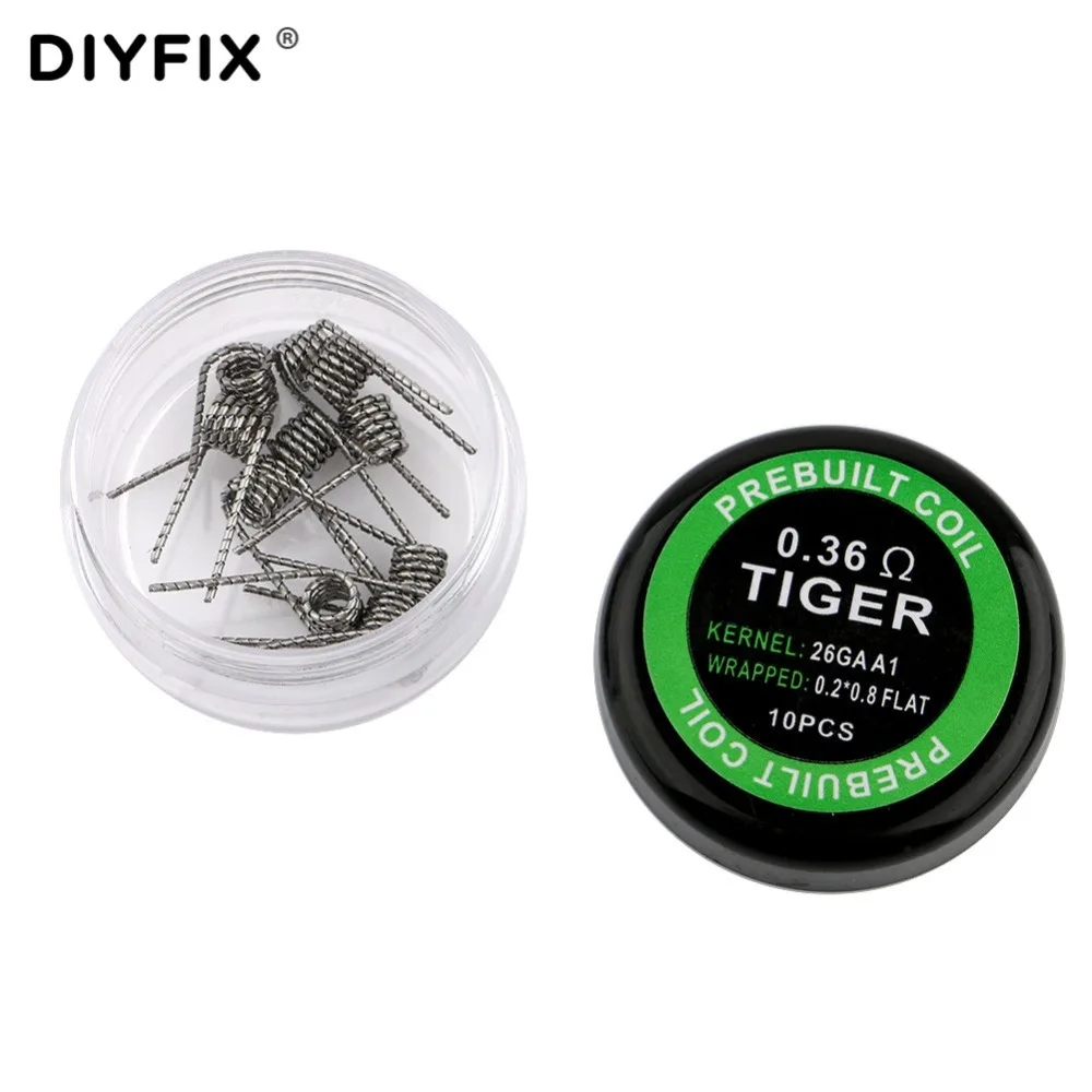 10 шт./лот A1 Предварительно Построенная катушка Tiger четвёрка HIVE плавленые инопланетяне Clapton катушки сопротивления нагрева провода предварительно обёрточная бумага провода RDA распылитель Vape