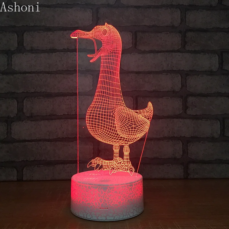 Новая Настольная 3D лампа с изображением милой утки светодиодный сенсорный
