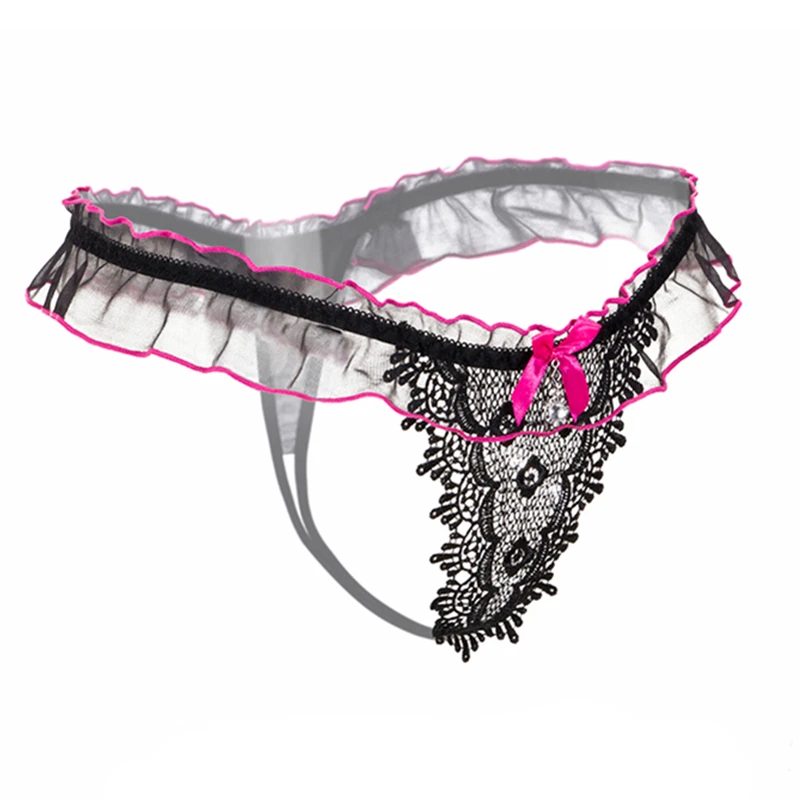 Нижнее белье женские кружевные трусики стринги сексуальные с низкой талией