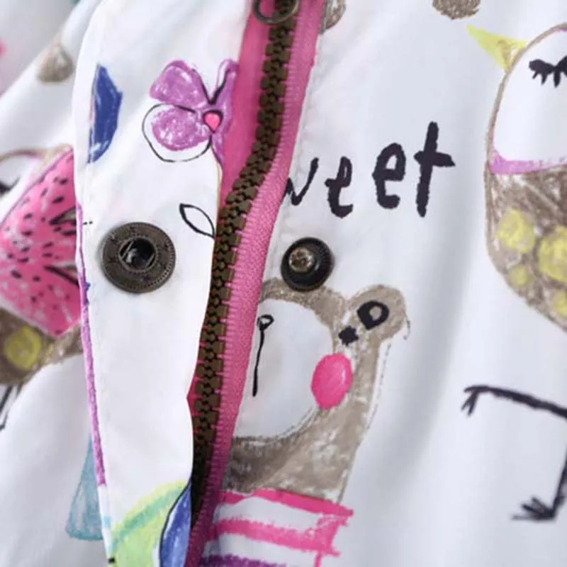 Sunshine &amp Rainy Spring Autumn Cartoon Graffiti Baby Girl Jackets Coats Hooded Windbreaker For Girls Boys Toddler Kids Outerwear | Детская