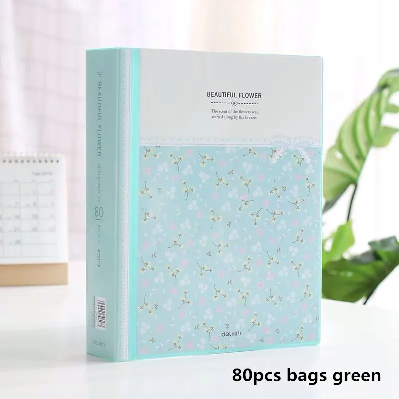 80pages green 80 страниц водонепроницаемый многослойный вкладыш A4 папка для файлов сумка органайзер для документов сумка бумажный чехол для хранения музыкальный балл клип коробка для брошюр - Цвет: 80pages green