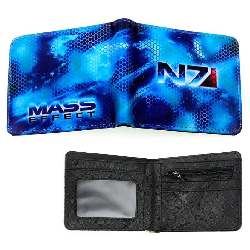 Игровой кошелек Mass Effect, Мужские Двойные кошельки, кредитный/ID держатель для карт, Подарочный кошелек N7