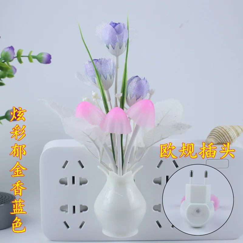 tulip(blue) Светодиодный светильник для ванной, кухни, прикроватный светильник с датчиком, светодиодный светильник с грибом, тюльпаном, цветком, ночной Светильник для домашнего декора - Испускаемый цвет: tulip(blue)
