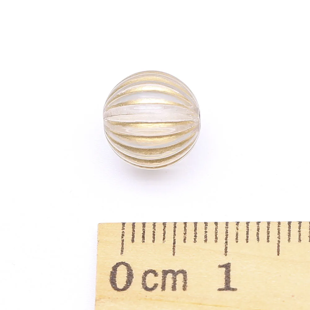 CHONGAI 100Pcs Fluted stripe Vintage Inspired Ethnic Stripe Round Acrylic Antique Design Spacer Bead For Jewelry Making DIY | Украшения и
