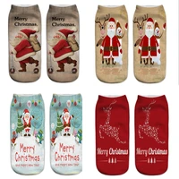 3pairslots christmas socks new 3d printing santa sockss big children new christmas gift socks unisex one size