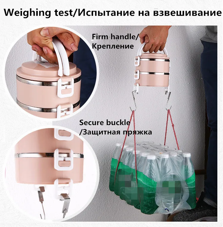 Кухонный толстый изолированный Ланч-бокс из нержавеющей стали с подогревом, японский термо-контейнер для еды для пикника