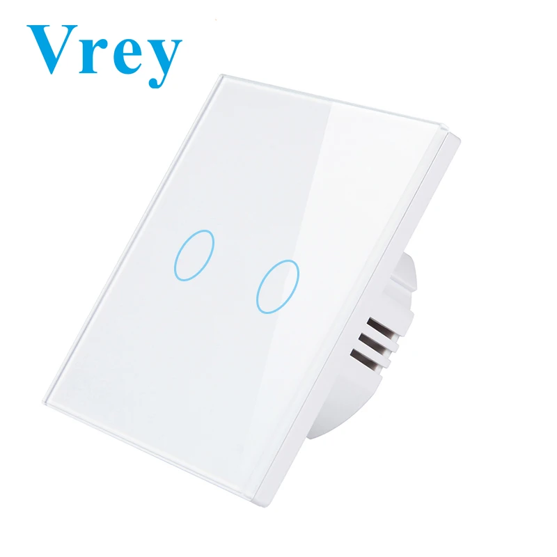 Vrey бренд сенсорный выключатель прерыватель 2кан1way света AC110 220V настенный смарт