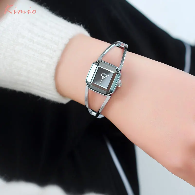 Модные женские кварцевые часы KIMIO бренд раскошный ремешок для часов 2017 подарок