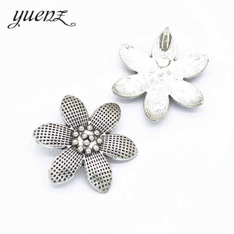 YuenZ 3pcs 2 colour Antique bronze Metal Alloy Jewelry flower charms For Diy Handmade Bracelet Charms making Q1109 | Украшения и