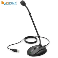 fifine gooseneck microphone for teaching classroom online meeting video social app usb suit for pc laptop height adjustable