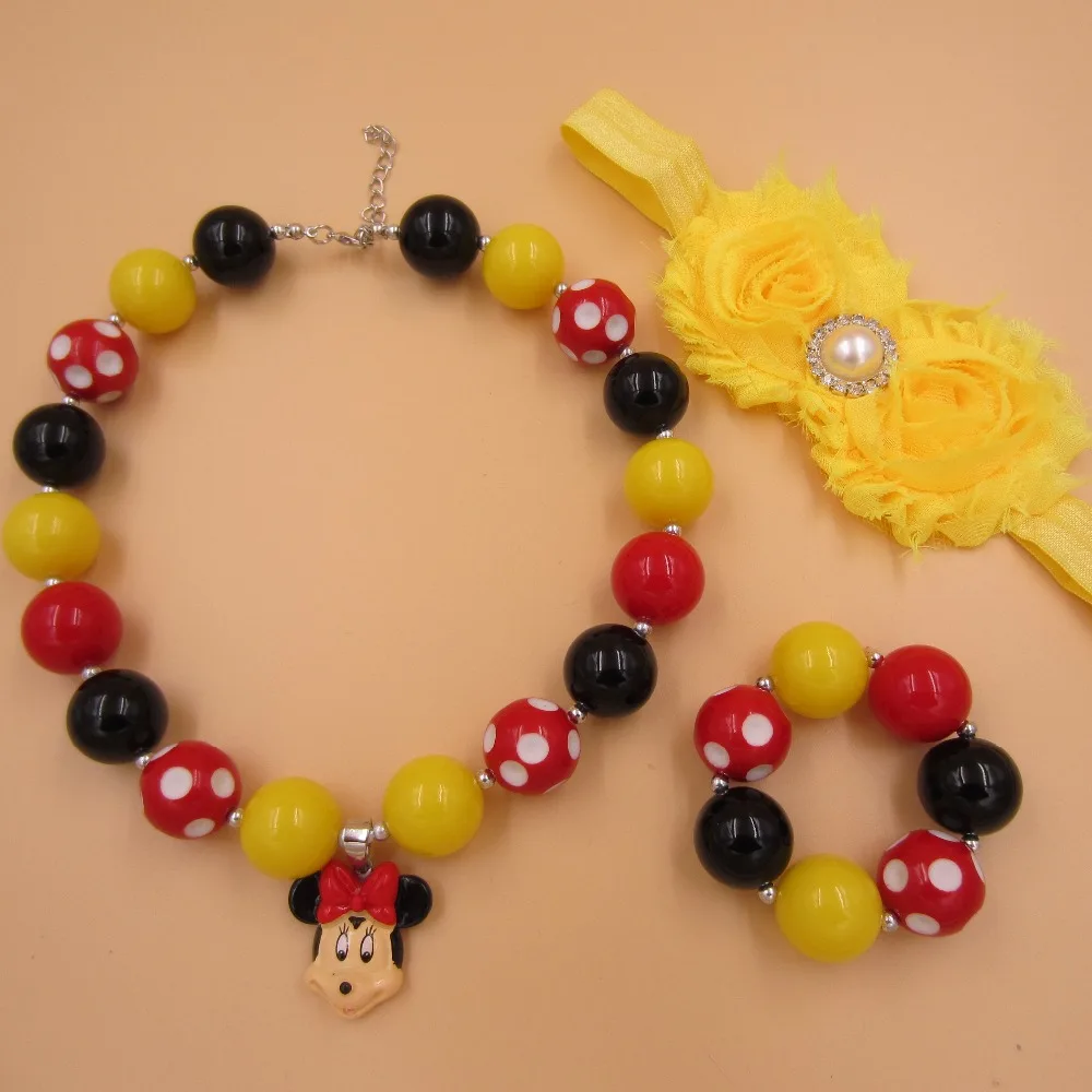 Популярные комплекты ювелирных изделий для девочек ожерелье из бусин браслет