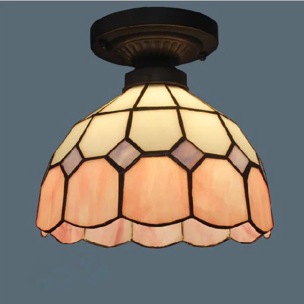 Средиземноморский Потолочный Светильник Тиффани из витражного стекла для