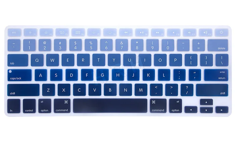 Blue Gradient 1 наклейка на ПК цветок Радуга Силиконовая Клавиатура США Крышка клавиатуры протектор кожи для Apple Mac Macbook Pro 13 15 17 Air 13 retina 13 - Цвет: Blue Gradient