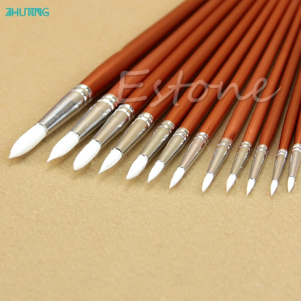 12 шт. кисти для рисования акриловыми и деревянными красками|oil painting brush|painting brushartist