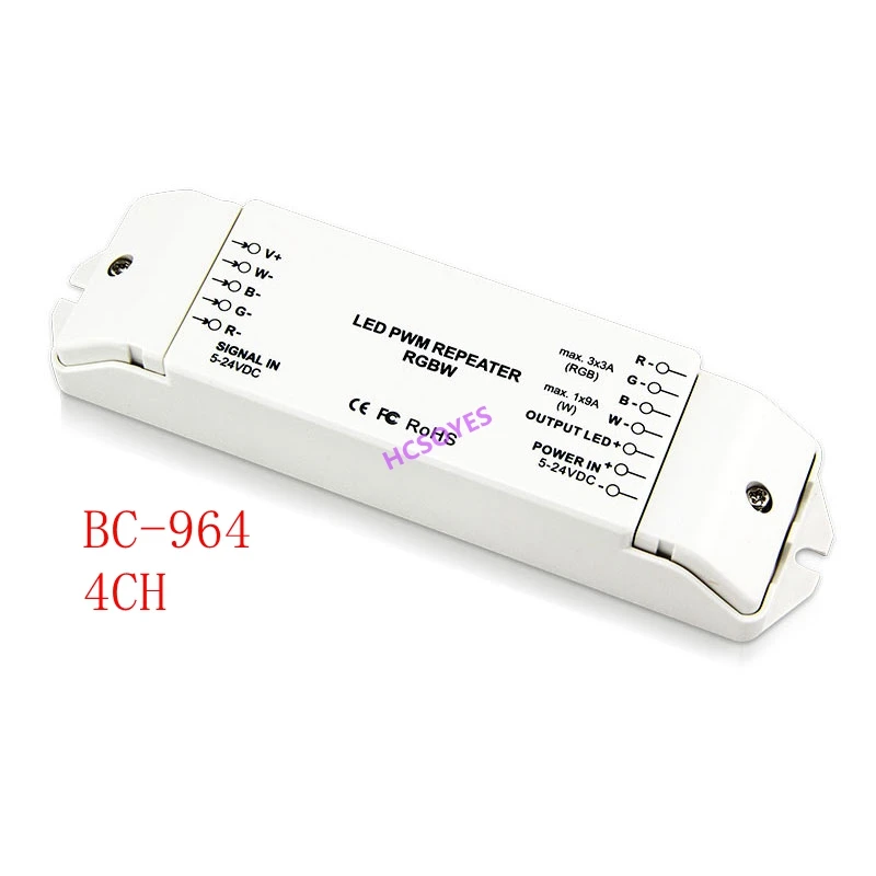 

1CH/2CH/3CH/4CH High Frequency constant voltage led power repeater,DC5-24V single color/DW/RGB/RGBW led strip light controller