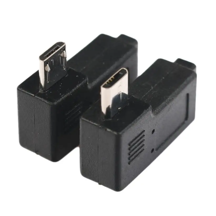 Новый 90 градусов левый + правый угол микро USB B штекер для женского штекера