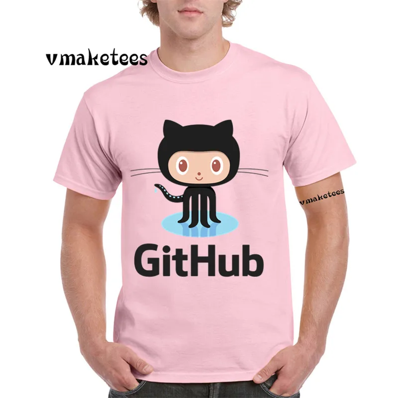 Мужская и женская футболка с принтом Github Social Coding летняя повседневная