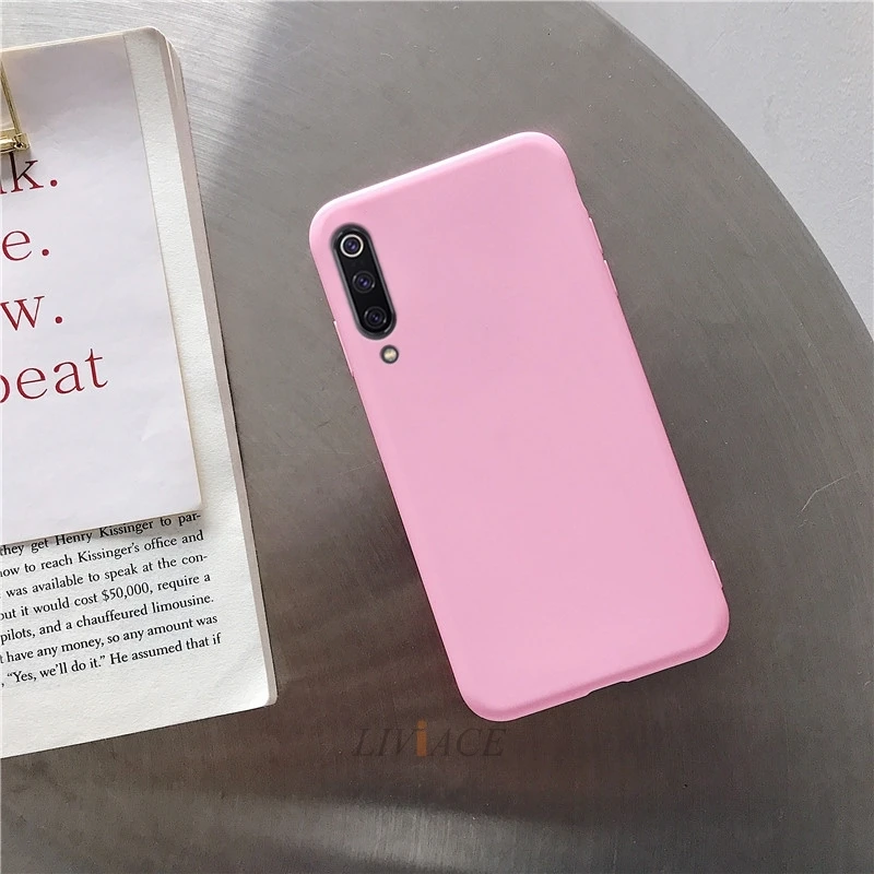 deep pink Однотонный силиконовый чехол ярких цветов для xiaomi mi a3 mi 9 lite pro mi 9 se cc9 cc9e, мягкая задняя крышка из ТПУ, чехол для xiaomi cc9 - Цвет: deep pink