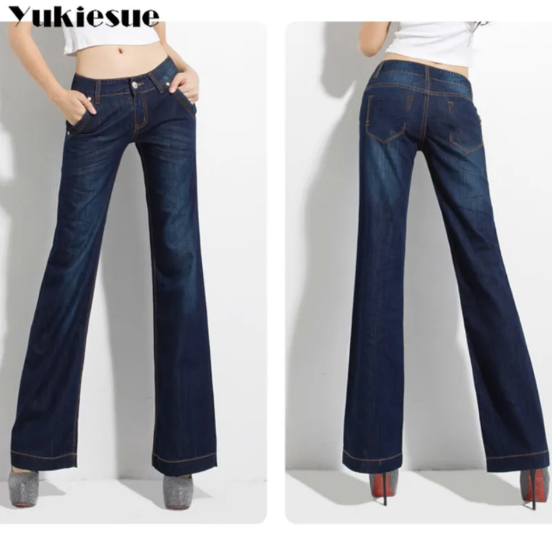 2018 Модные джинсы в стиле пэчворк женские прямые с широкими штанинами брюки