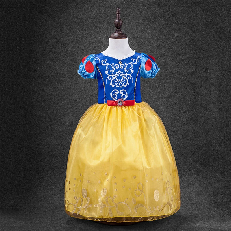 Летнее платье принцессы для девочек Рождественский костюм Белоснежки Детские