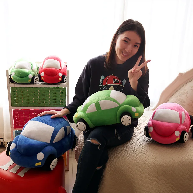 

Candice guo plush toy motor vehicle cute cartoon car shape automobile stuffed doll funny pillow cushion birthday christmas gift