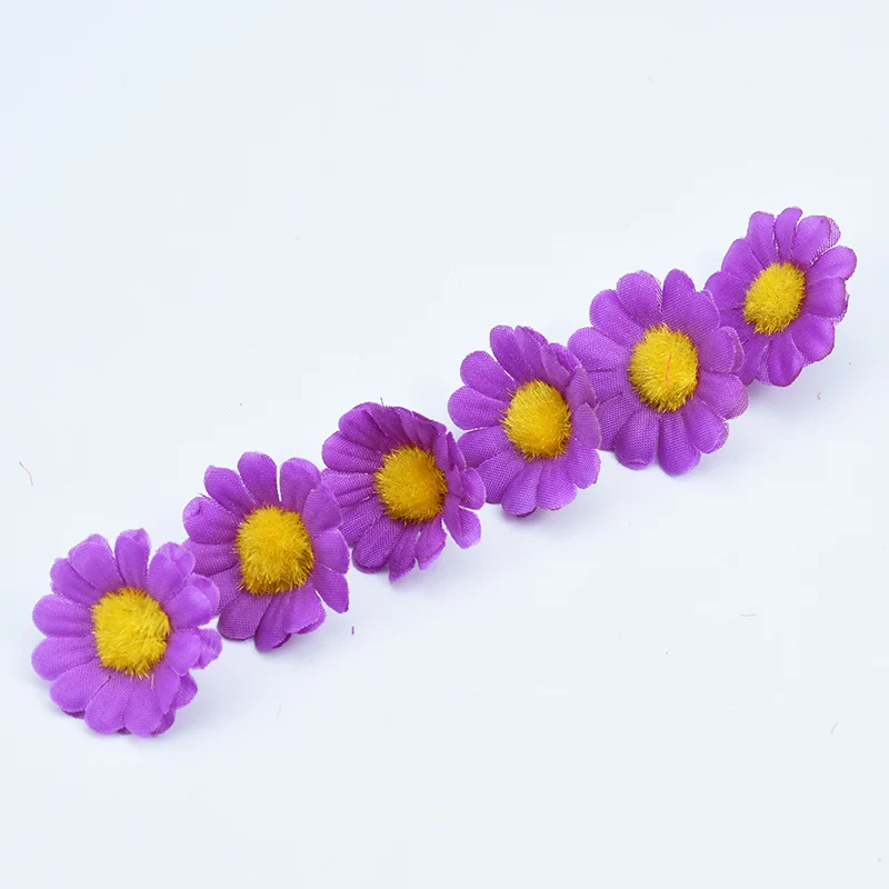 purple 3 см Маргаритка из шелка, рождественские украшения для дома, свадьбы, рукоделие, скрапбукинг, цветы, искусственные растения, ненастоящие цветы из пластика - Цвет: purple