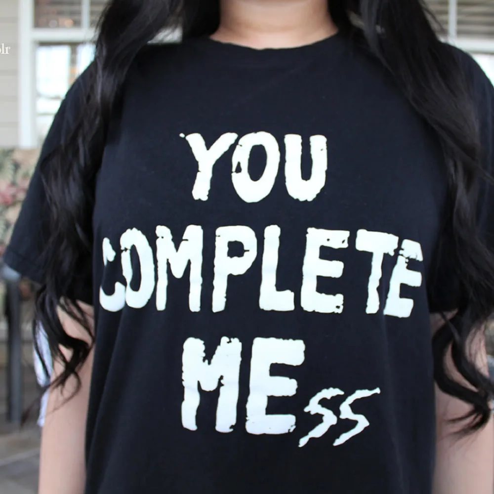 Женская футболка летняя 2018 модная Harajuku панк топ You Complete Mess Rock хлопковая уличная