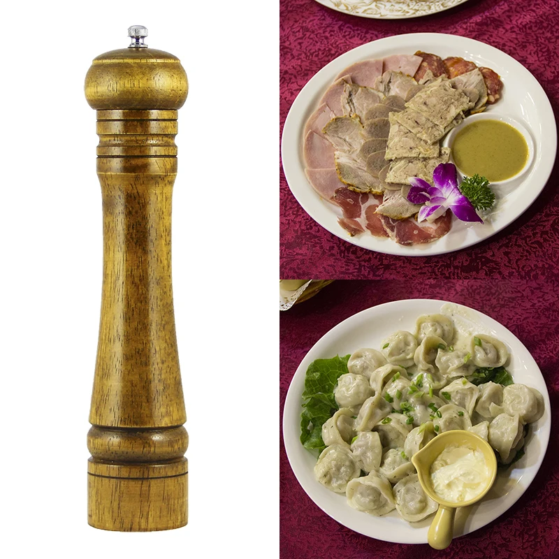 Деревянный мельница для перца перечница ручная дробилка мельницы специй дуб 3
