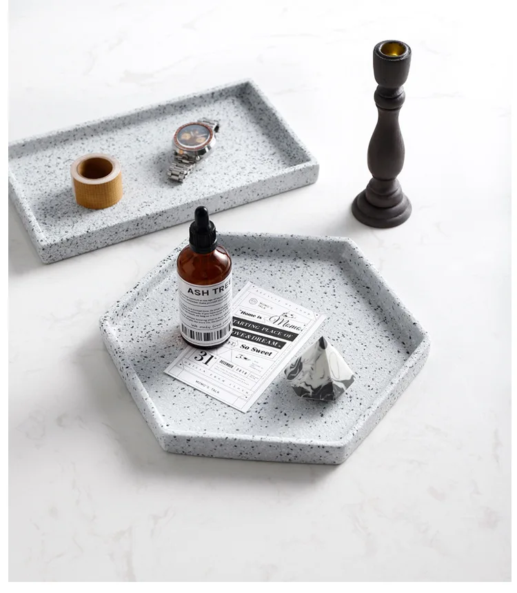 Ceramic Storage Tray High Quality Rice Spoon Porcelain Round Hexagon Rectangle Plate for Fruit Dessert Jewelry Organizer