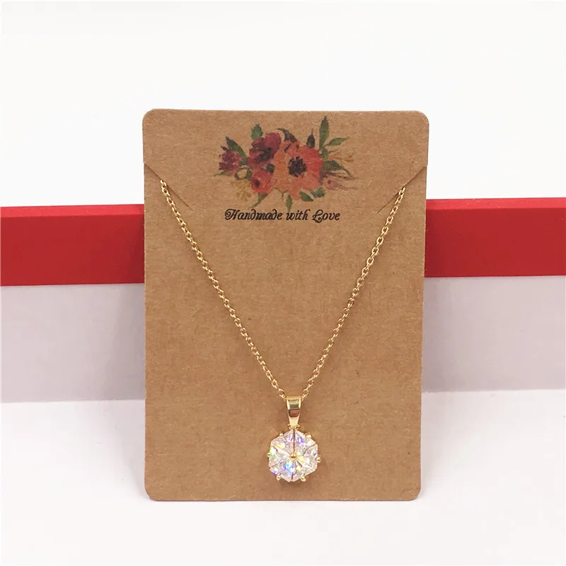 100 шт./лот прямоугольные коричневые бирки из крафт бумаги для ювелирных изделий