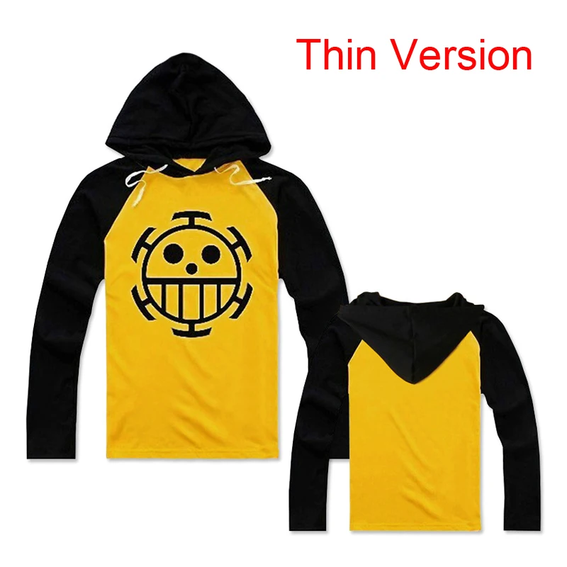 Thin Version Trafalgar Law толстовки аниме цельное пальто-жакет для косплея Мужская и Женская Повседневная Толстовка с капюшоном костюмы на Хэллоуин - Цвет: Thin Version