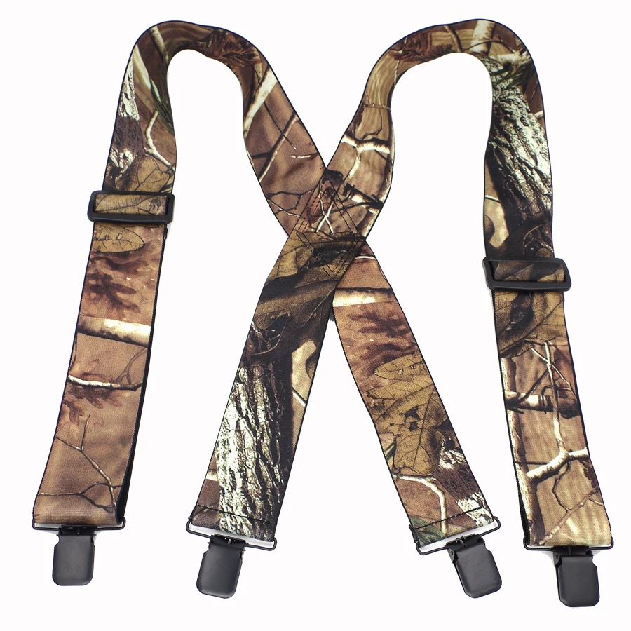 Мужские камуфляжные подтяжки винтажные для взрослых 4 зажима 5*120 см|camouflage
