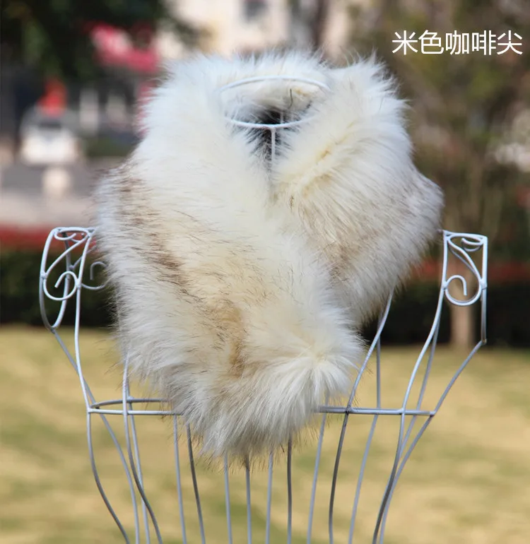 Шарф из лисьего меха Воротник енота меховая накидка воротник искусственного