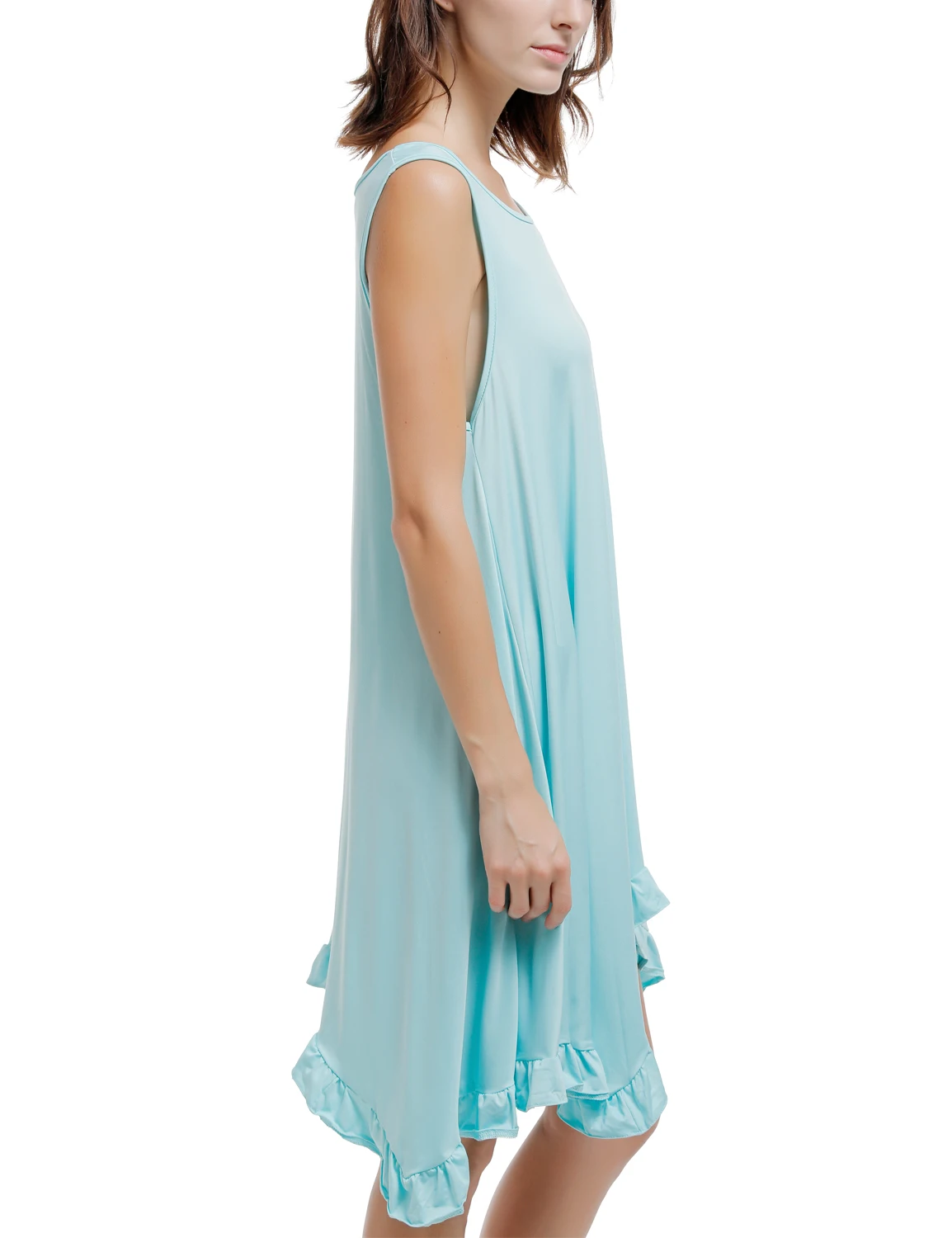 Плюс Размеры 3XL Повседневное свободные женские платья без рукавов оборчатым