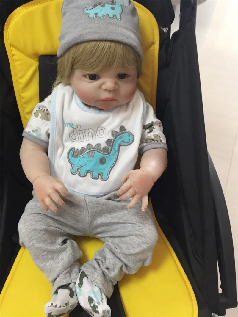 57 см NPK полностью силиконовая виниловая кукла для маленького мальчика, реалистичные игрушки Bebe Reborn в милой одежде для девочек, подарок на день рождения, детские игрушки для купания