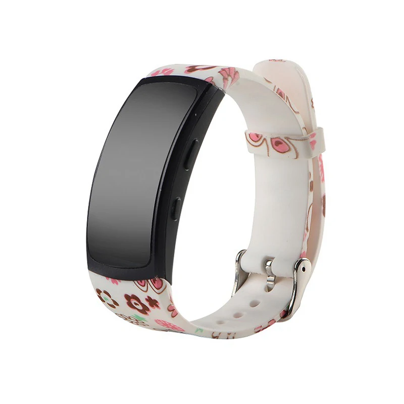 Резиновый ремешок для часов Essidi с принтом для samsung gear Fit 2 Pro R365, быстросъемный браслет с петлей для 2 браслетов R360