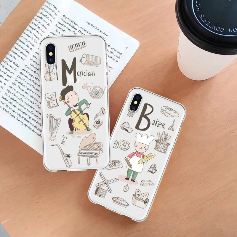 Мультяшный милый мягкий чехол для телефона с изображением учителя iPhone 5 6 6S X XR Plus