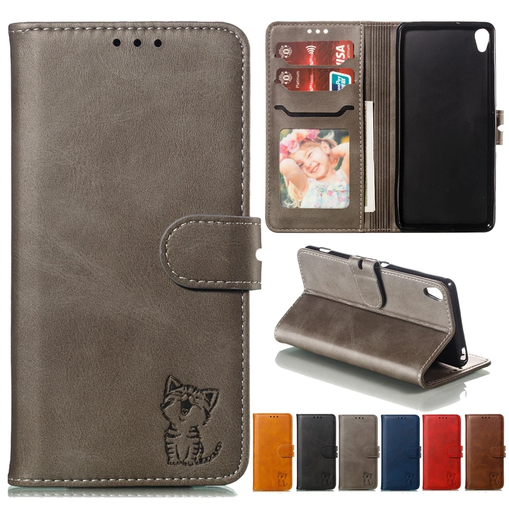Однотонный Роскошный чехол из искусственной кожи для Sony Xperia XA XA1 XA2 XA3 Etui Funda Coque L2 L3