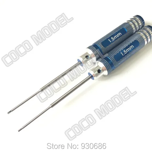 2 pcsrc Инструменты с ручкой шестигранной отвертки HSS Белый стали 1.5 мм контактный