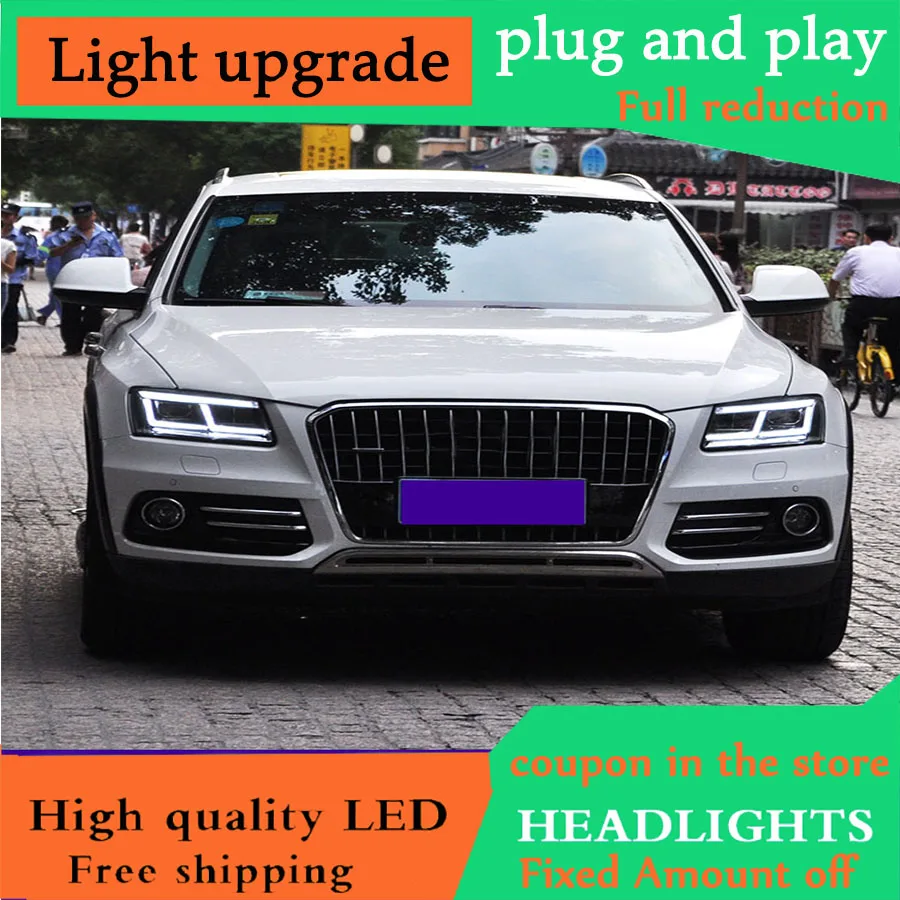 DY_L автомобильный Стайлинг для Audi Q5 фары в сборе Светодиодные DRL линзы дневного