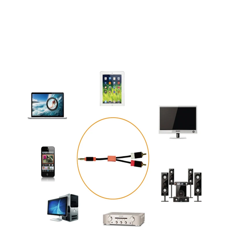 PowerSync HiFi 3.5 мм разъем RCA аудио Кабели мужчинами 2RCA 1.5 м кабель AUX для дома театр DVD