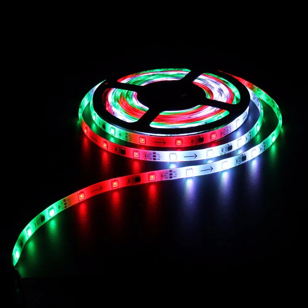 SMD 5050 Автоматическая RGB светодиодный комплект полосы света 5 м 150 светодиодный s DC 12 В водонепроницаемый IP65 гибкая светодиодная лента с адаптером питания 24 Вт США ЕС Великобритания вилка