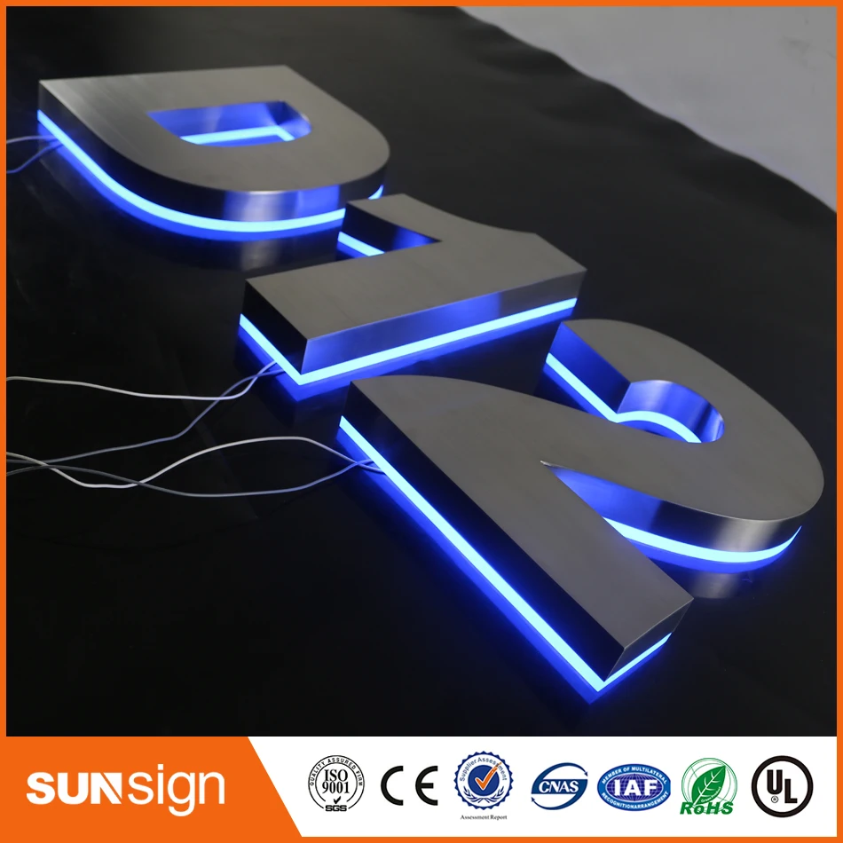 H30custom Dimmable stainless steel LED Backlit letters signs