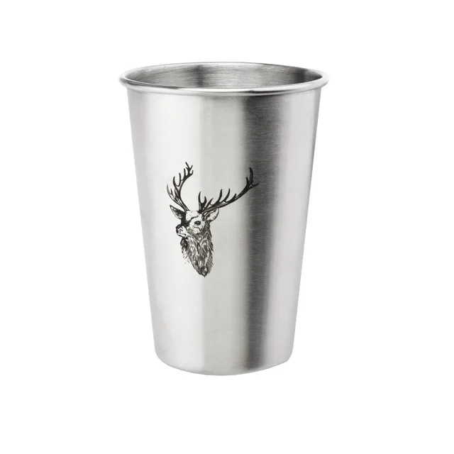 

350/500ML Simple Flamingo Tumbler Pint Stainless Steel Juice Beer Water Cup Unbreakable Beer Mug Coffee Tea Cup New