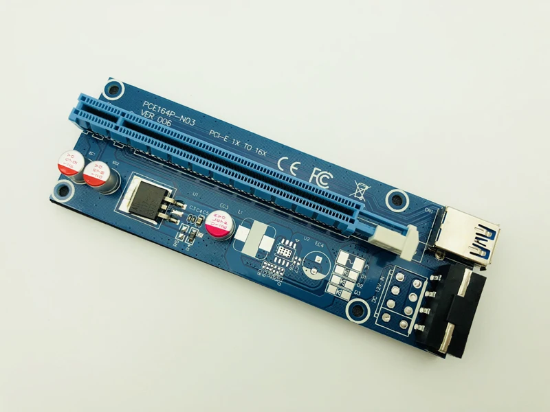 100 шт. Новинка Райзер 006 VER006 PCI экспресс-карта 1x до 16x PCI-E удлинитель USB3.0 кабель SATA
