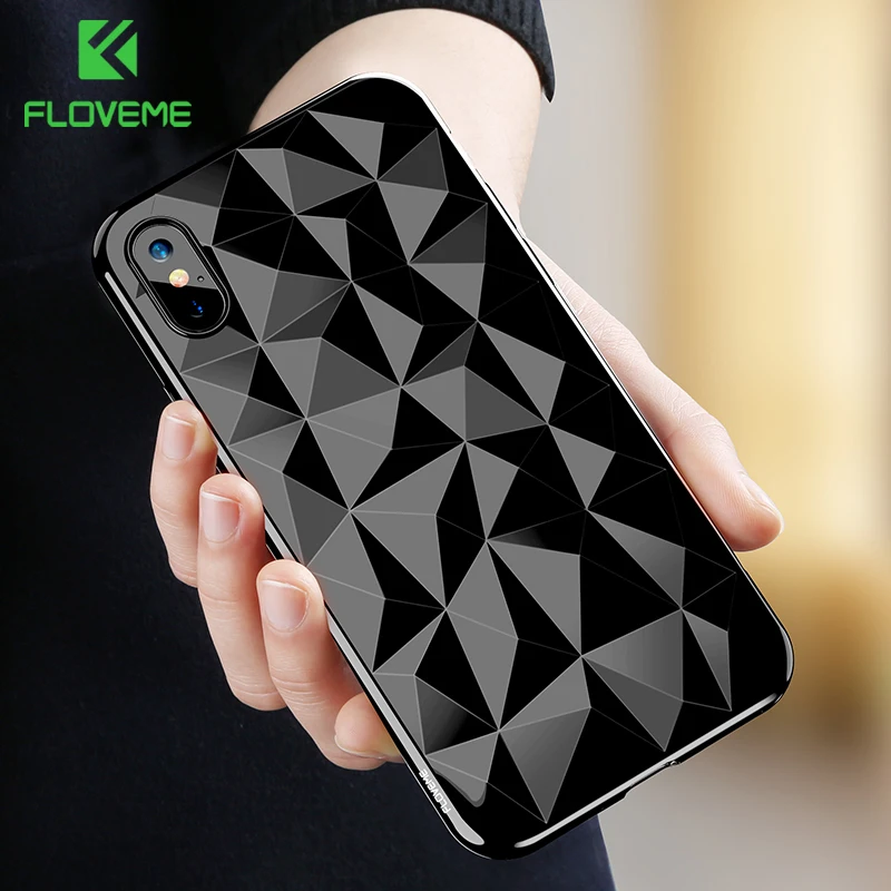 FLOVEME Soft Diamond Pattern Case For iPhone 6s 6 7 8 Plus Silicone Cases X S Luxury Ultra Thin Back Cover |