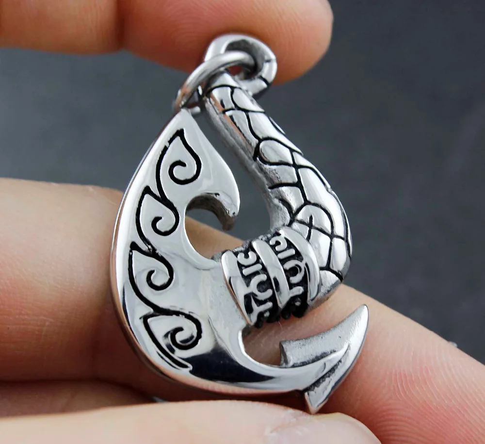 Мужская подвеска с крючком в виде рыбы из нержавеющей стали ювелирное изделие на