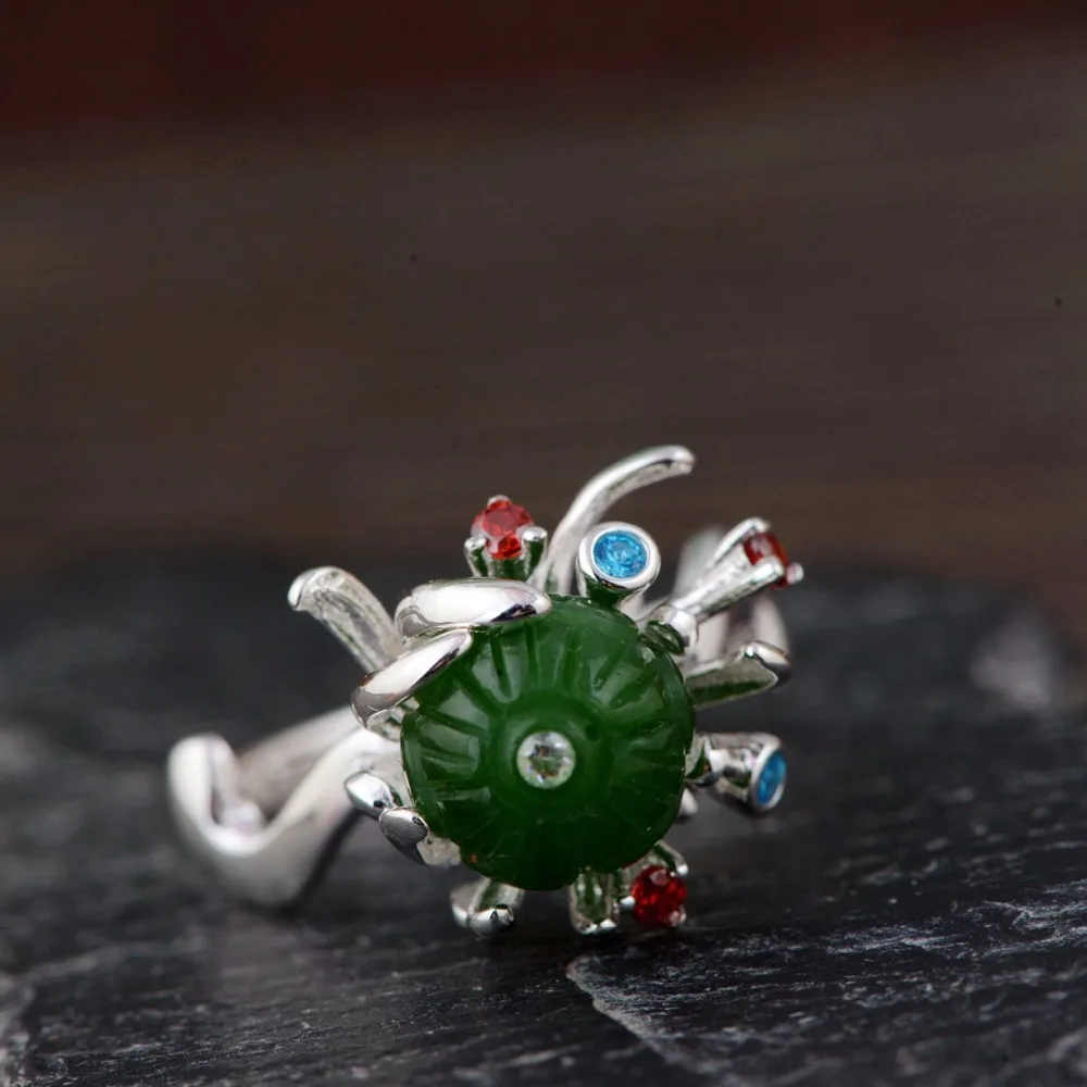 Женское кольцо из серебра S925 пробы с натуральным камнем | Украшения и аксессуары