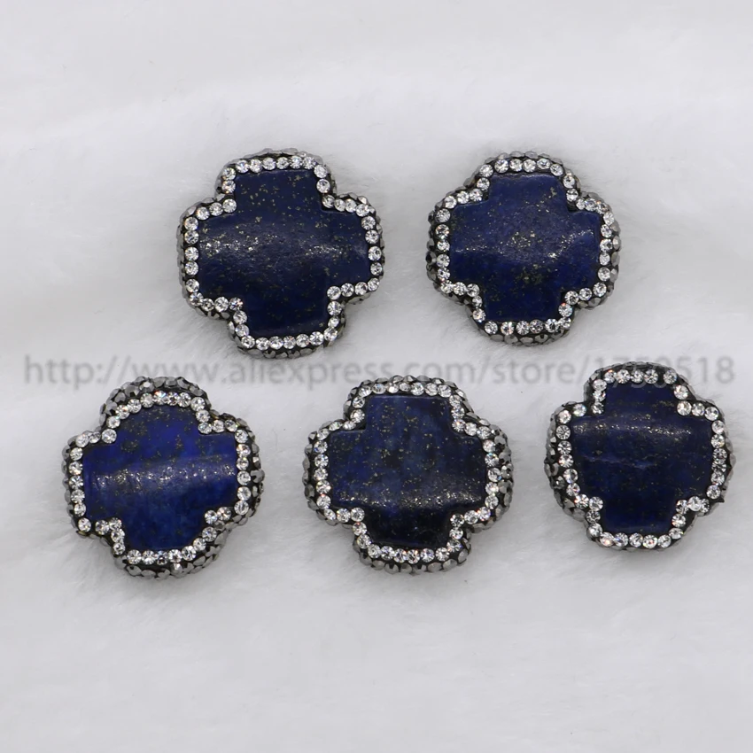 Оптовая продажа натуральный Лазурит крест камень подвеска бисер внутреннее